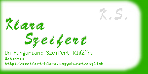 klara szeifert business card